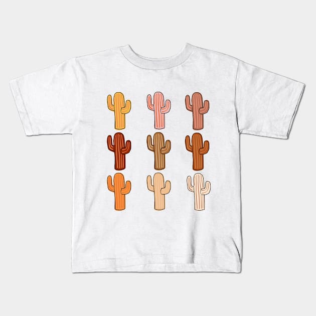 Multi Cacti Kids T-Shirt by Arrow Wind Threads